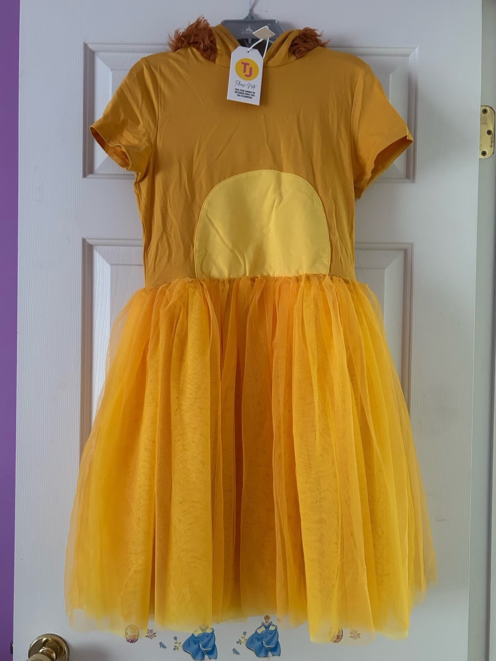 Taylor Joelle lion tutu dress size 14 with hood yellow orange NWT simba inspired